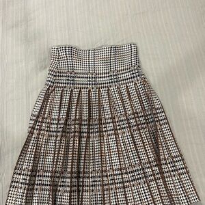 Black and White Pleated Skirt for Work